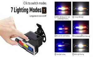 פנס אחורי סולארי לאופניים עם טעינת USB Type-C וחיישן אור דגם F4