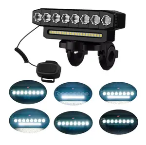 פנס ראשי חזק לאופניים ולקורקינט עם צופר נטען F-3