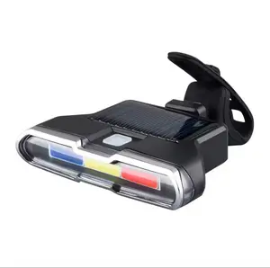 פנס אחורי סולארי לאופניים עם טעינת USB Type-C וחיישן אור דגם F4